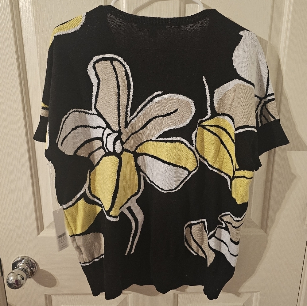 Chico's NWT Cleo Floral V-Neck Pullover Sweater Womens Size 2 L - Picture 6 of 7
